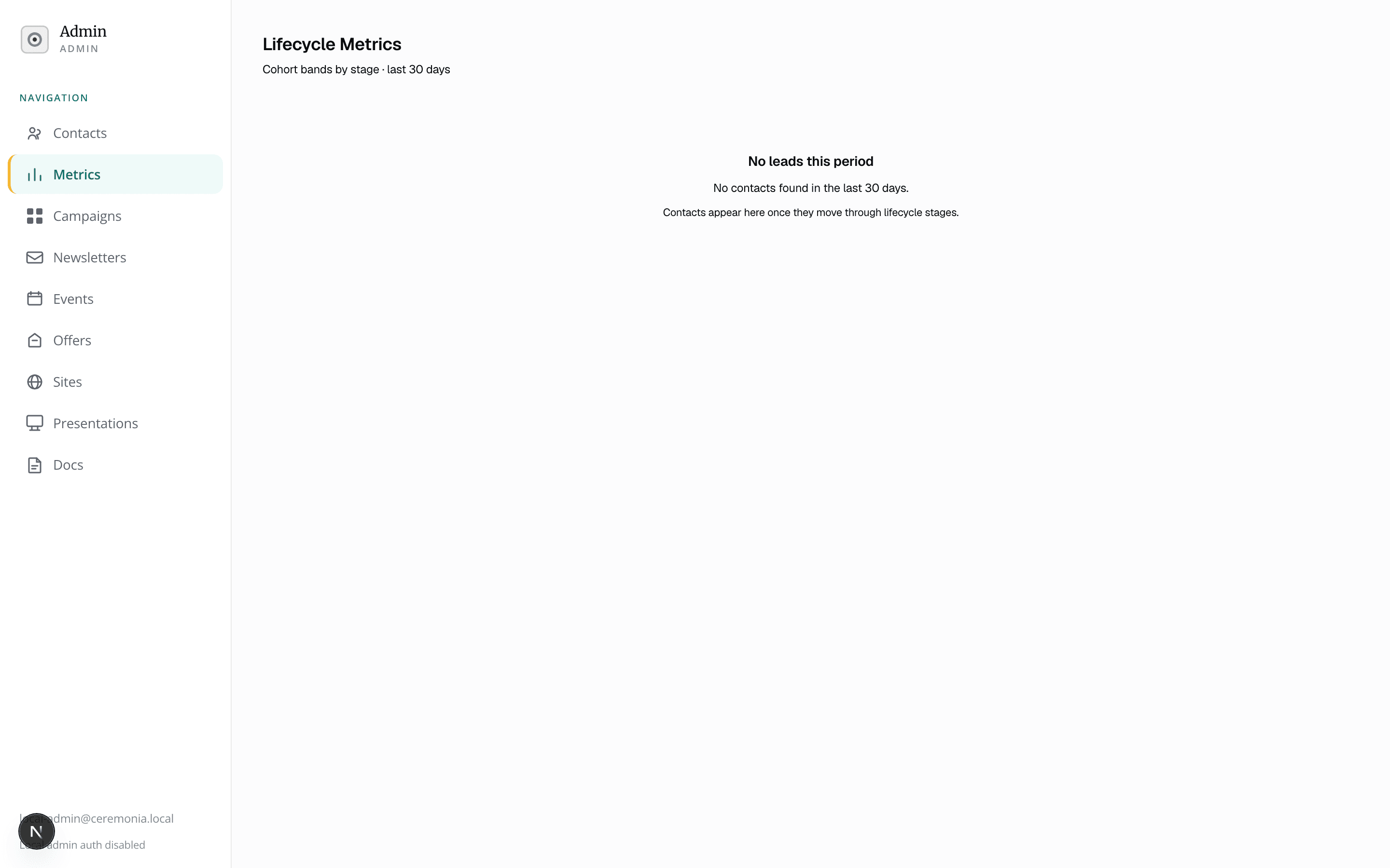 Lifecycle metrics